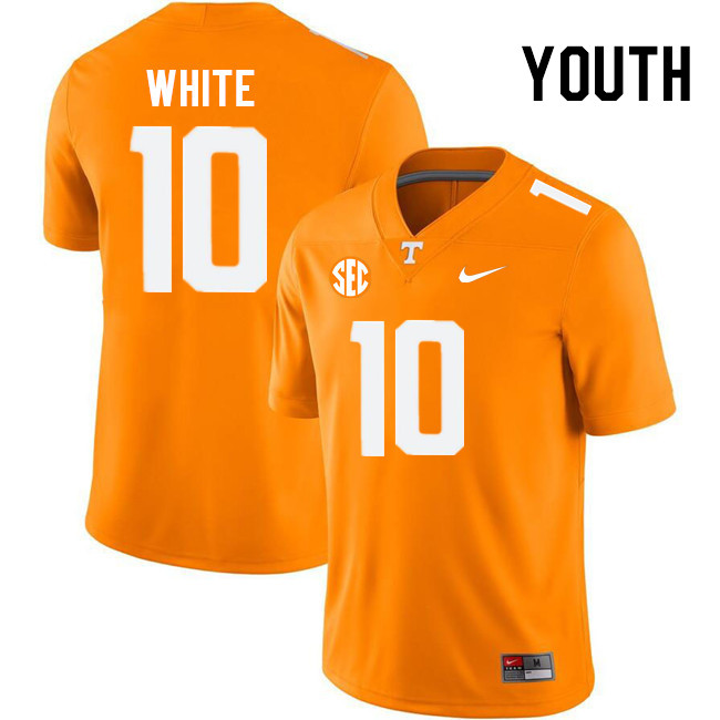 Youth #10 Squirrel White Tennessee Volunteers College Football Jerseys Stitched Sale-Orange - Click Image to Close
